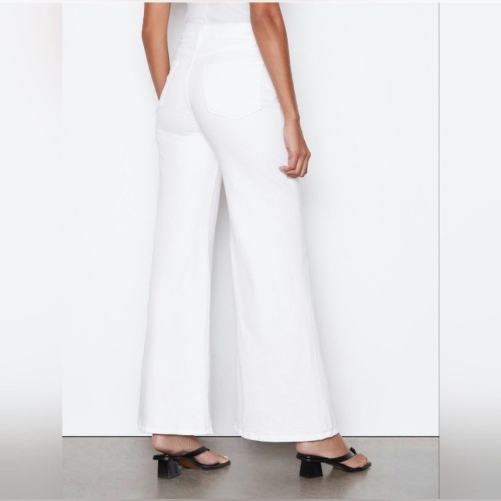 Frame Le Palazzo White Denim Wide Leg Jeans Womens 31 - Picture 2 of 10